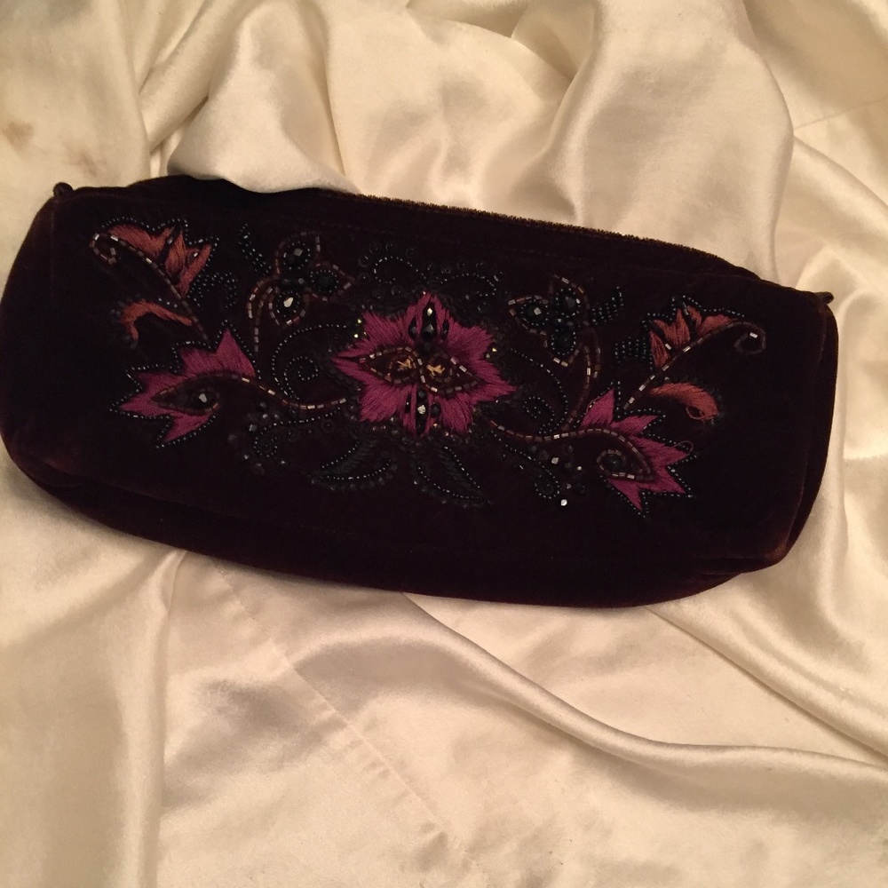Eric Javits Burgandy Evening Clutch